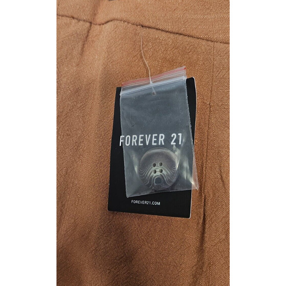 Forever 21 Womens Shorts Medium Brown Woven Pockets Linen Blend Chic Preppy NWT - Picture 6 of 13